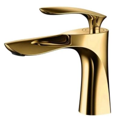 Luxury Design Home Use Water Tap Golden Chrome Bathroom Faucet