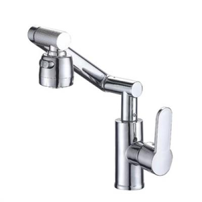 Universal rotating faucet washbasin kitchen bathroom hot and cold copper household washbasin washbasin faucet.